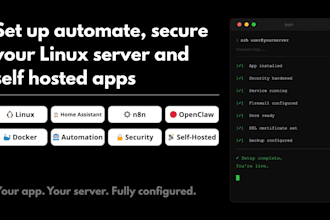 set up automate, linux server and self hosted apps