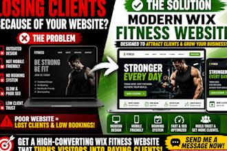 design a modern wix fitness website, gym website, personal trainer brands