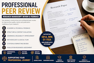 assist with academic peer review opportunities for eb1a applicant