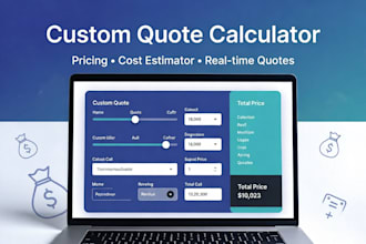 create custom quote calculator, pricing, cost estimator for website