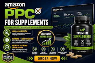 setup and optimize amazon PPC ads for supplement products to boost roas