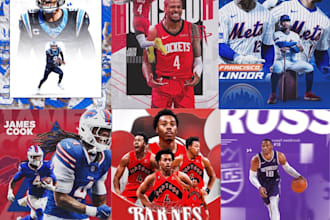 design an athlete player sports graphic