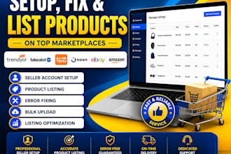 setup fix list products on temu trendyol takealot noon ebay amazon seller store