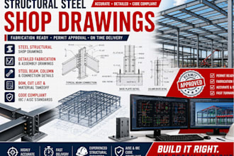 do florida ga ca texas structural steel shop drawings for fabrication permit