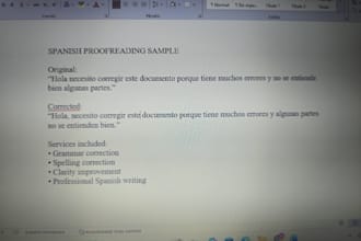 write, edit and proofread spanish documentos professionally