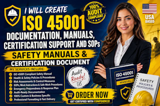 create iso 45001 documentation, manual certification, sops