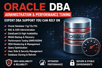 provide oracle dba support, performance tuning, rac, dataguard and oem