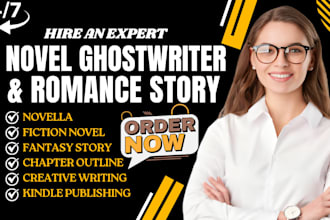 do plot outline and ghostwrite erotic romance, sci fi, fantasy novel for kindle