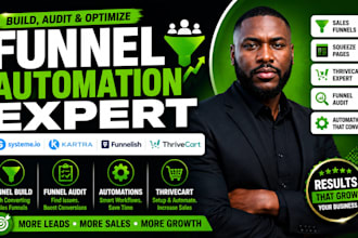 build, audit systeme io, kartra, funnelish squeeze page, thrive cart automations