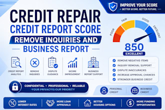 credit repair, credit report score remove inquiries and business report