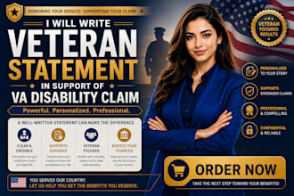 write veteran statement in support of VA disability claim