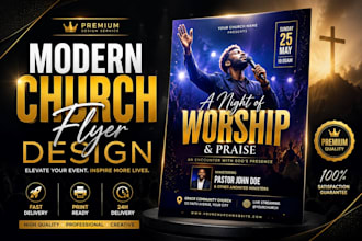 design modern church flyer, worship poster