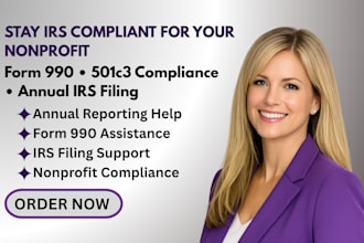 handle nonprofit compliance, form 990 and annual irs filing