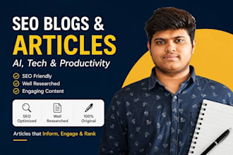 write SEO blog posts on ai, tech, and productivity