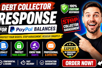 provide guidance on responding to debt collectors for paypal and ebay balances