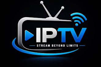 design a modern iptv logo for your streaming brand