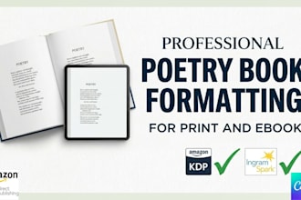 provide professional poetry book formatting for print and ebook