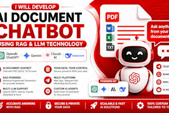 develop ai document chatbot using rag and openai chat gpt, gemini claude ai app