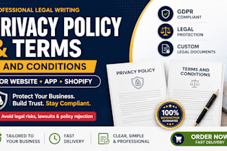 write privacy policy and term and conditions for website