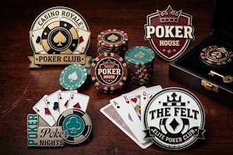design professional poker chip or game, poker card, poker logo