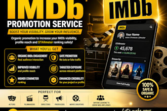 promote and boost your imdb page, movie with organic promotion