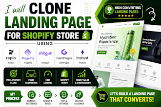 design shopify landing page using pagefly gempages replo shogun funnelish zipify