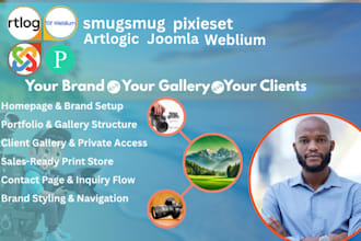 design a professional smugmug or pixieset website for photographers