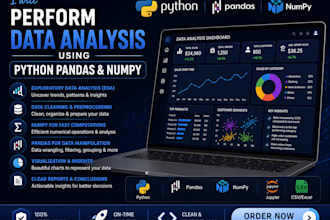perform data analysis using python pandas and numpy