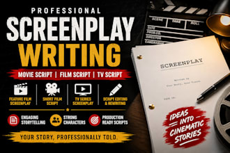 write movie script screenplay film script TV series, screenwriting, script edit