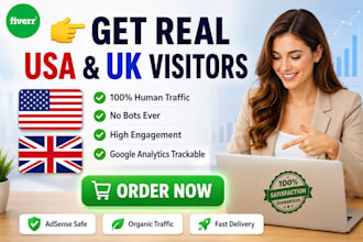 drive real USA and UK website traffic with human visitors