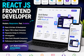 build responsive react js frontend website with tailwind CSS