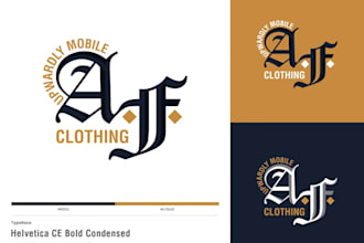 design a professional logo in old english calligraphic font