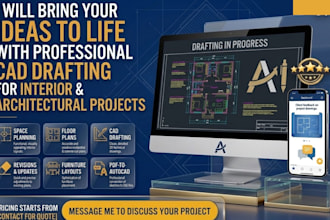 create, design , edit your interior design, architectural design using autocad