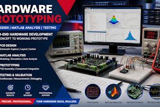 do hardware prototyping with pcb design and matlab analysis testing