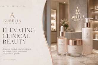 design skincare startup pitch deck cosmetic brand beauty clinic deck