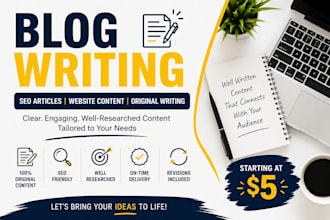 write simple SEO blog articles and content writing