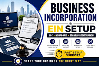 business incorporation and nonprofit startup registration with ein filing
