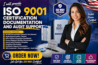 provide iso 9001 certification documentation and audit support