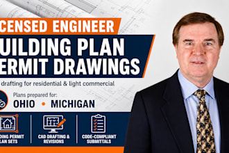 licensed engineer building plan permit drawing cad drafter, ohio, michigan