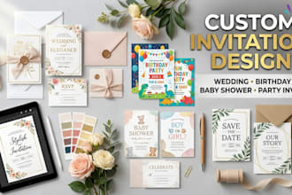 design stunning birthday wedding and party invitations for etsy store