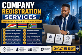 register your seychelles, mauritius and south africa company remotely