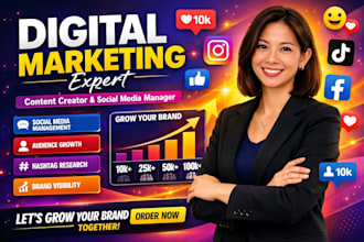 do digital marketing, content creator, organic followers social media management