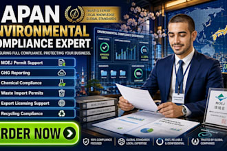 handle japan compliance, moej permits, ghg reporting and filings