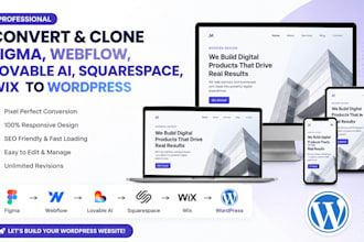 convert clone figma, webflow, lovable ai, squarespace, wix to wordpress website