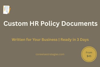 write custom HR policies for your small business employee handbook