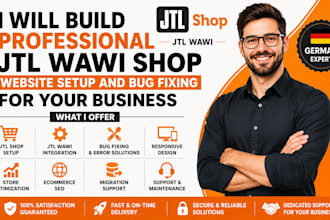 build professional jtl wawi shop website setup and bug fixing for your business