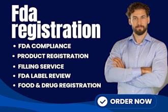 do a fda registration, compliance, food and cosmetic registration, label review