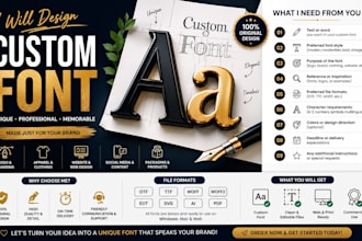 create and develop custom font in ttf or otf for your business and brand