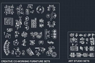 do autocad art studio and office furniture cad blocks