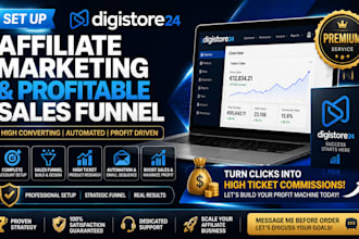 set up your digistore24 affiliate marketing product and sales funnel for profits